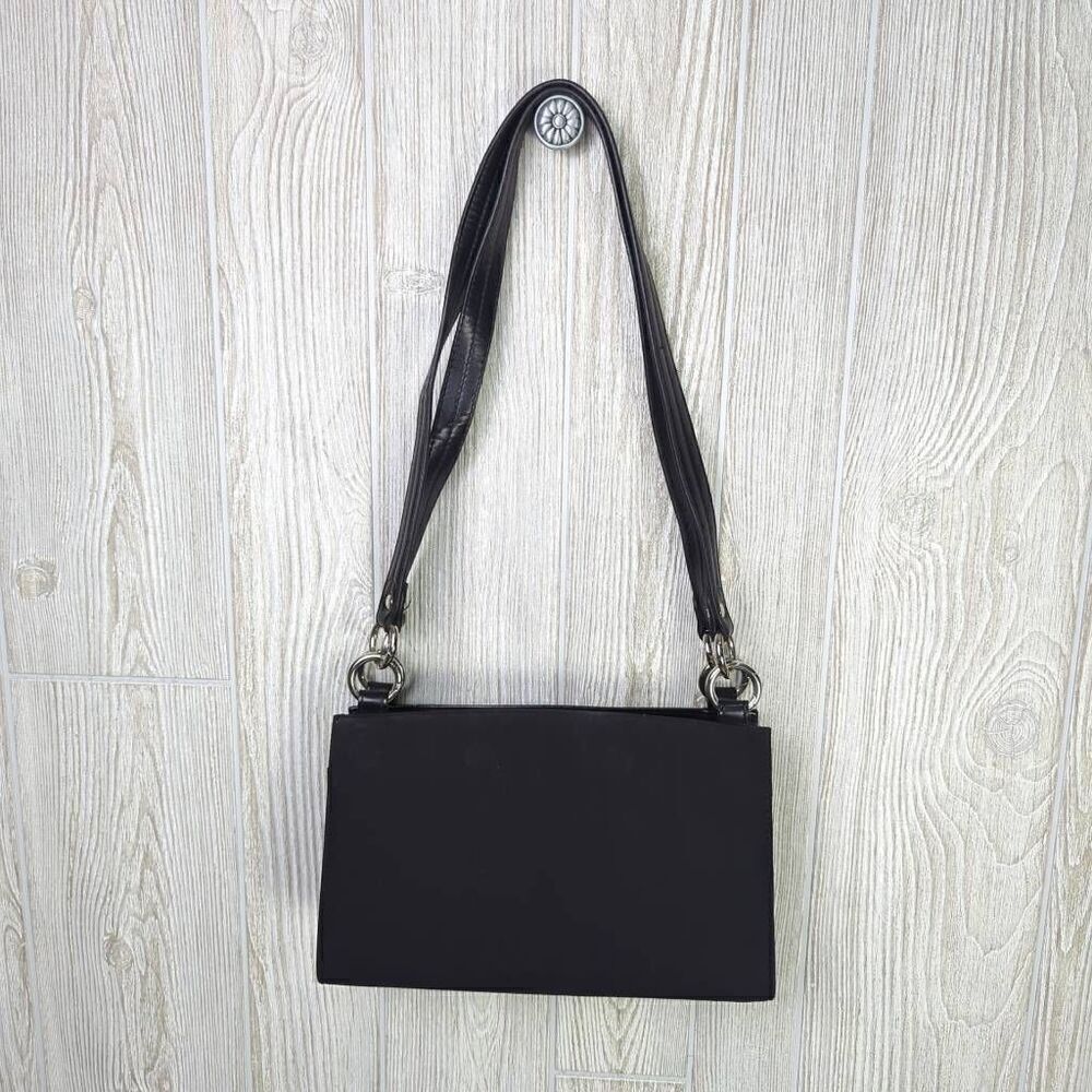 Vintage Miche Classic Black Shoulder Bag Purse Canvas Outer Cloth Interior A